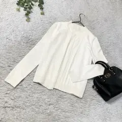 エムプルミエ 　2点セット　ニットカーディガン＋ノースリーブ　白　ハイネック　M