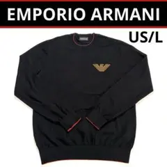 エンポリオアルマーニ丸首長袖セーター US/L（ブラック）185/100A