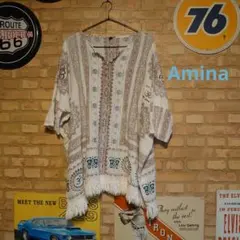 Amina 半袖 エスニック柄 フリンジ トップスのサムネイル