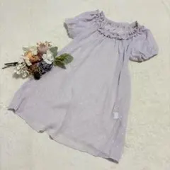 【On the couch】シアーAライン半袖チュニック シフォン パープル Mのサムネイル