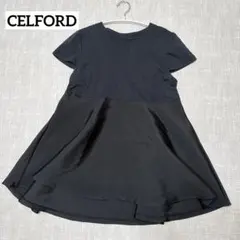 CELFORD グログランドッキングトップス ブラック フリーサイズ ぺプラムのサムネイル