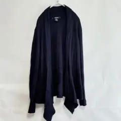 89th&Madison 美シルエット ドレープカーディガン ネイビーXL