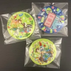 ディズニー刺繍缶バッジ　トイストーリー モンスターズインク バンビ　3つセット
