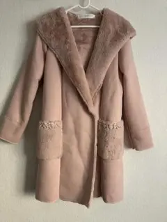 tocco closet ビジュー刺繍 ムートンコート　ピンク