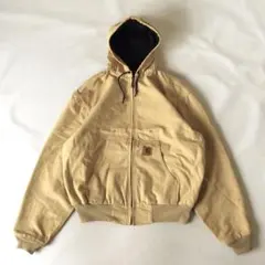 『L』USA製/90S★カーハート/アクティブジャケット/カーキ/パーカー