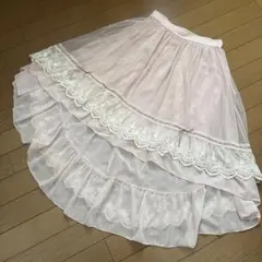 フィッシュテールチュールレースフレアスカート
