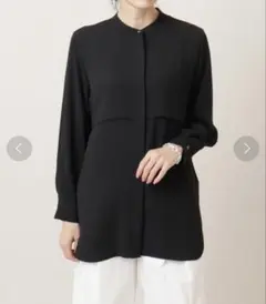 極美品✨UNTITLEDアンタイトルバンドカラーブラウス【洗える】定価1.9万円