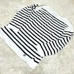 オーシバル　ロンT 長袖　フランス製　ボーダー　ブラック　ホワイト　ロゴ　3