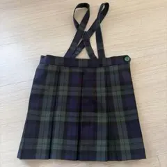 サスペンダー付きチェック柄スカート 110