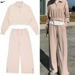 Nike スウェットセット コーデュロイ ハーフジップ　クロップド丈 M L