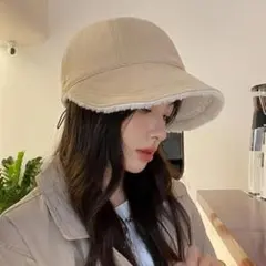 ☘️防寒帽子 レディース 大きいサイズ つば広・サイズ調整・裏起毛・小顔効果