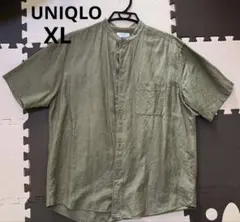 UNIQLO バンドカラーシャツ カーキ XLサイズのサムネイル