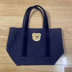 フェイラー　オールドテディ　ワッペントートバッグ　ネイビー l
