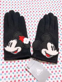 ★ディズニーストア ミッキー＆ミニー 手袋 グローブ ブラック★㊳ てぶくろ