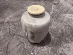 ✨値下げ✨清水茂生作 高取焼 肩衝茶入茶入 陶器 蓋付き 収納袋付き
