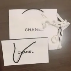 CHANEL シャネル ショップ袋 中 小(横長) リボン セット