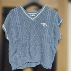 大きいサイズシナモンロール ケーブル編み ニットベスト