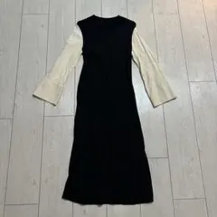 COS シャツxニットロングワンピース