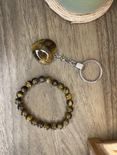 タイガーアイ ブレスレット＆キーホルダーセット