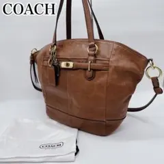 COACH レザーリュック ブラウン ターンロック シボ革 オールドコーチ
