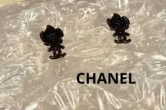 ☆美品☆CHANEL カメリア ココマーク ピアス ブラックのサムネイル