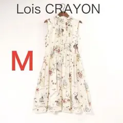 E9030◾️ロイスクレヨン アンジェラ柄シフォン ノースリーブワンピース