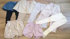 キッズ100cm　 レギンス等7点セット（スカート付きレギンスなど）