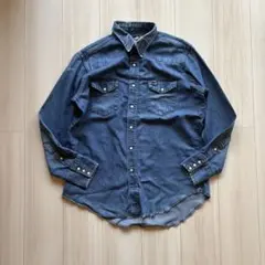 -90s Wrangler 70127MW USA製 デニムウエスタンシャツ
