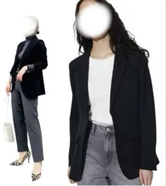 【美品】UNIQLO 感動ジャケット（リラックスフィット）3XL ブラック