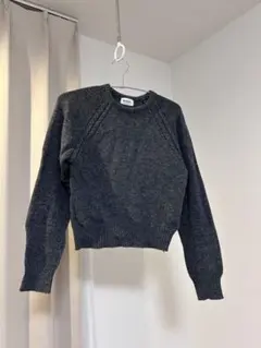 ラグランスリーブ ニット　セーター　長袖　グレー