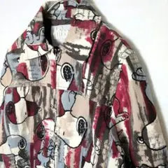 90s PEANUTS スヌーピー 総柄ジャケット レトロ 小さめサイズ