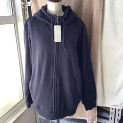 ユニクロ ボアスウェット ネイビー フルジップパーカー☆新品☆XL