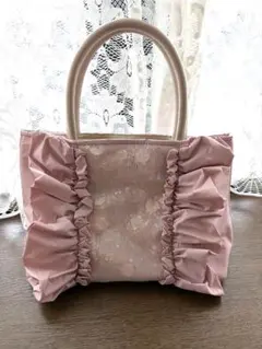 フリルバッグ　スパンコール　ピンク　トゥービーシック　ハンドバッグ　バッグ