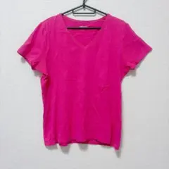 Lands' End ランズエンド【M】ピンク Vネック Tシャツのサムネイル