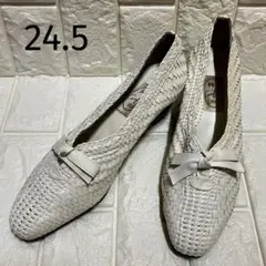 Riz raffinee パンプス ベージュ メッシュ - メルカリ
