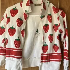 いちご柄 フルジップ トレーナー 110