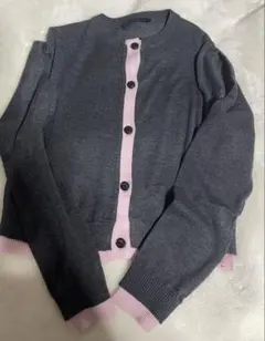 ZARA コントラストニットカーディガン