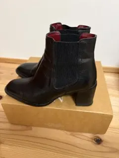 ZARA黒レザー サイドゴアブーツ37