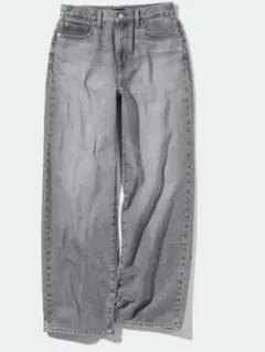 UNIQLO ユニクロ　ワイドストレートジーンズ　グレー25