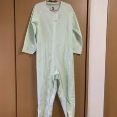 竹虎チェック柄 つなぎ服 ライトグリーン　ほぼ新品