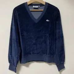 70s-80s Haymaker LACOSTE ベロア スウェット 紺 Lのサムネイル