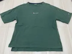 Champion チャンピオン 刺繍ロゴ 半袖Tシャツ グリーン