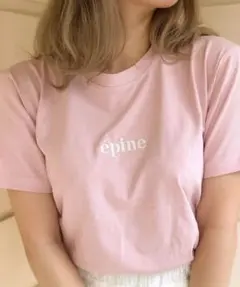 ÉPINE PARIS embroidery tee baby pink - メルカリ
