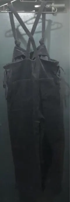 ブラック サロペット サイズM 総丈140cm オーバーオール