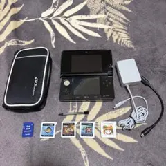 ニンテンドー3DS 本体 ブラック 充電器・ケース・ゲームカード付き