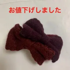 バレッタ髪留め　赤色リボン