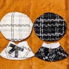 ぬい服 ぬいぐるみ服 着せ替え服 10cm ポンチョ ツイード 2枚 チェック