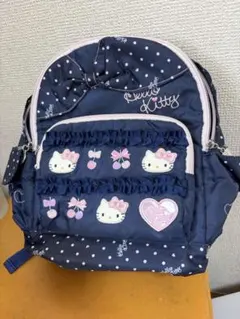 Hello Kitty キッズ リュック ネイビー ドット柄　未使用品のサムネイル