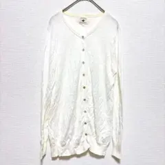 HEART MARKET【L】薄手カーディガン 光沢ボタン 羽織 オフホワイトのサムネイル