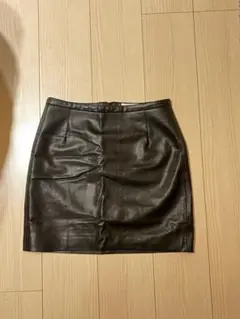 H&M フェイクレザー ミニスカート ブラック